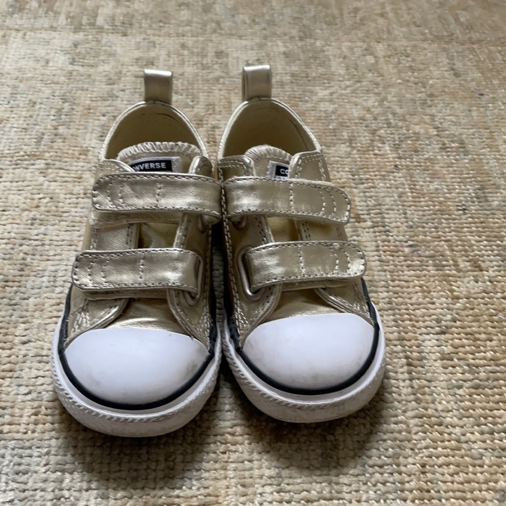 Gold converse sneakers